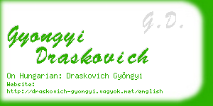 gyongyi draskovich business card
